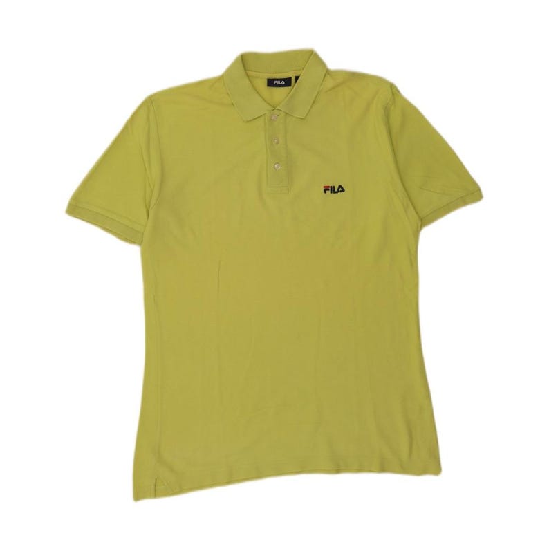 Fila Mens Polo Shirt Medium Green Cotton image 1