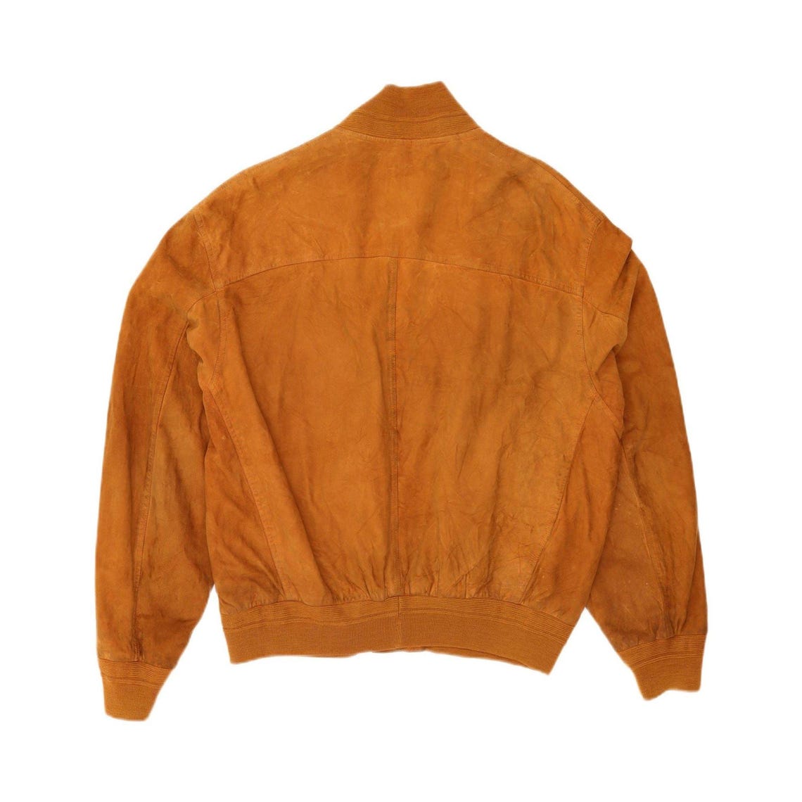 Vintage Mens Suede Bomber Jacket IT 52 XL Brown Leather, foto 2 di 4