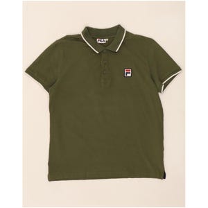 Fila mens polo shirt medium khaki cotton image 1