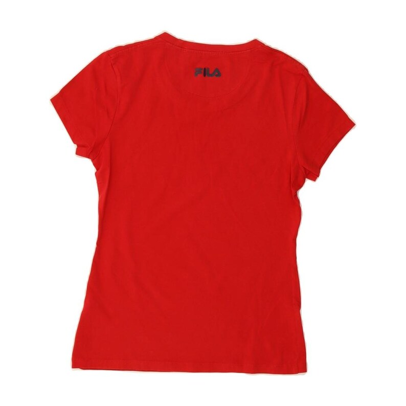 Fila womens graphic t-shirt top UK 12 medium red cotton image 2