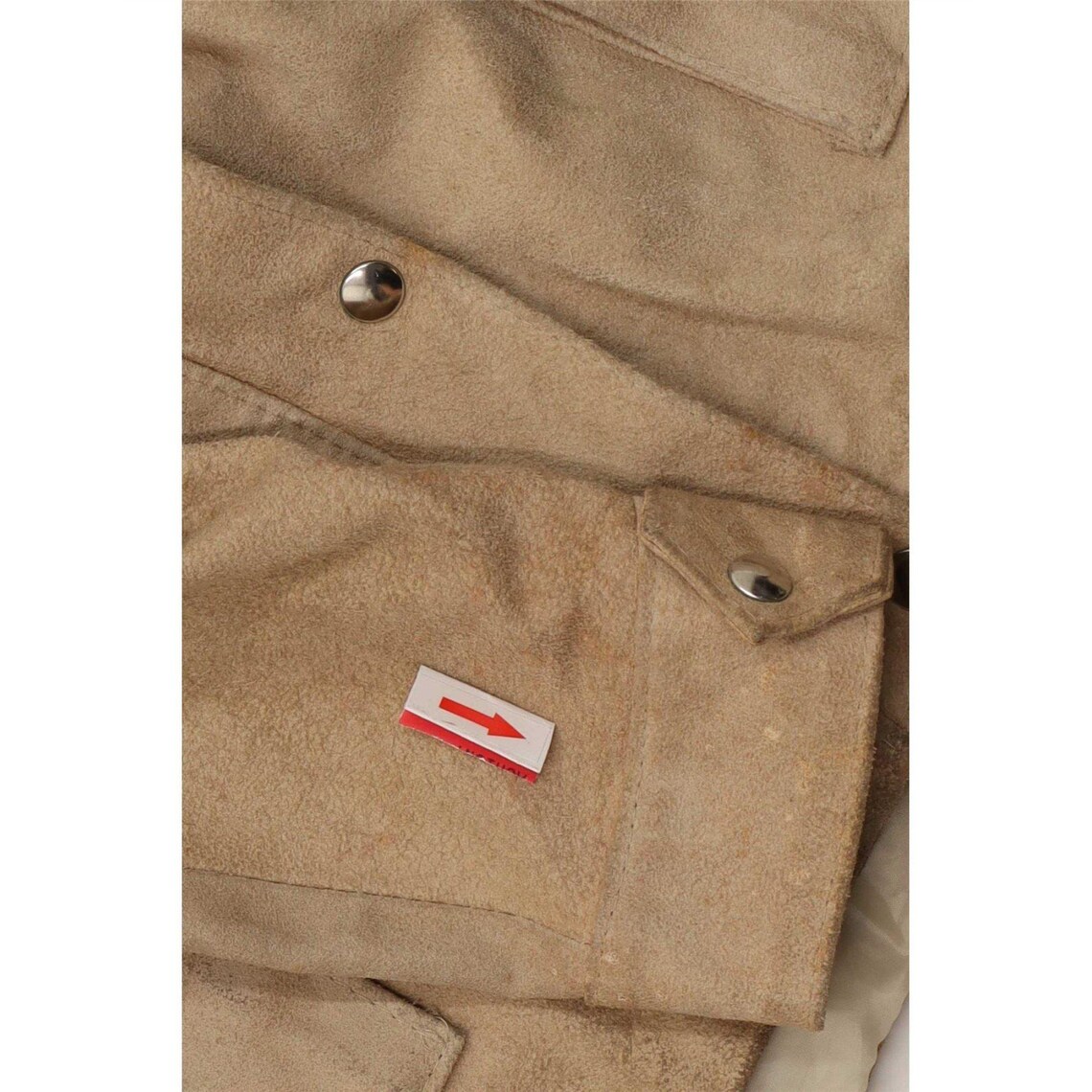 Vintage Womens Suede Jacket UK 14 Large Beige Leather, foto 3 di 4