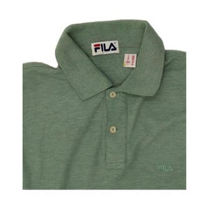 Polo de manga larga Fila para hombre IT 50 verde medio imagen 3