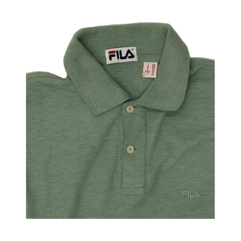 Polo de manga larga Fila para hombre IT 50 verde medio imagen 3