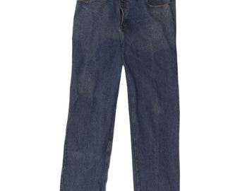 Vintage herr raka jeans W38 L33 blå bomull