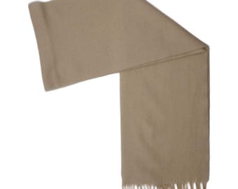 Bufanda rectangular vintage para mujer, talla única, de lana de cordero blanca.