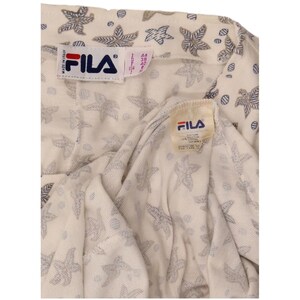 Vestido camisero sin mangas para mujer Fila IT 44, algodón floral blanco medio imagen 3