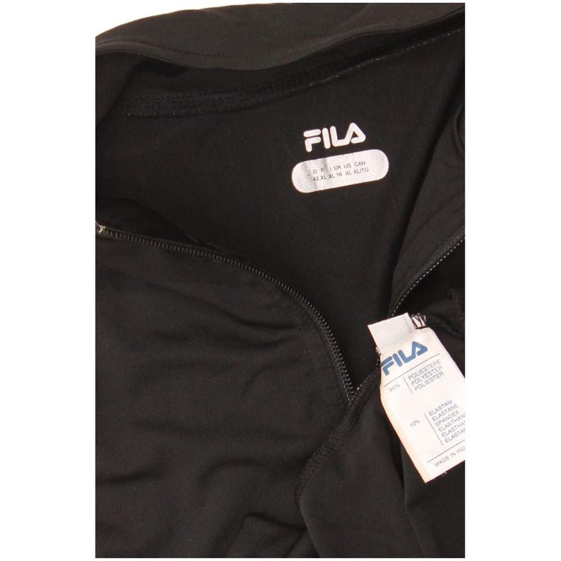Fila womens tracksuit top jacket UK 16 large black colourblock polyester image 4