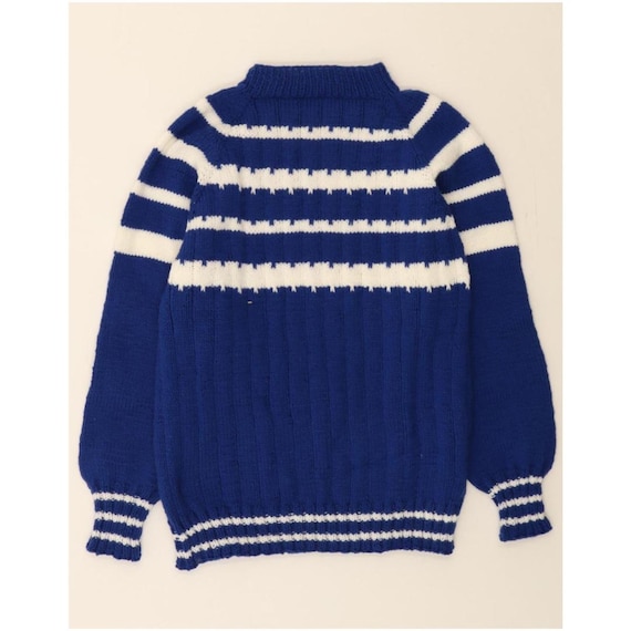 VINTAGE Damen Rollkragenpullover Pullover UK 14 Large Blau