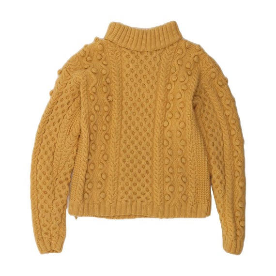 VINTAGE Womens Roll Neck Jumper Sweater UK 14 Large Yellow