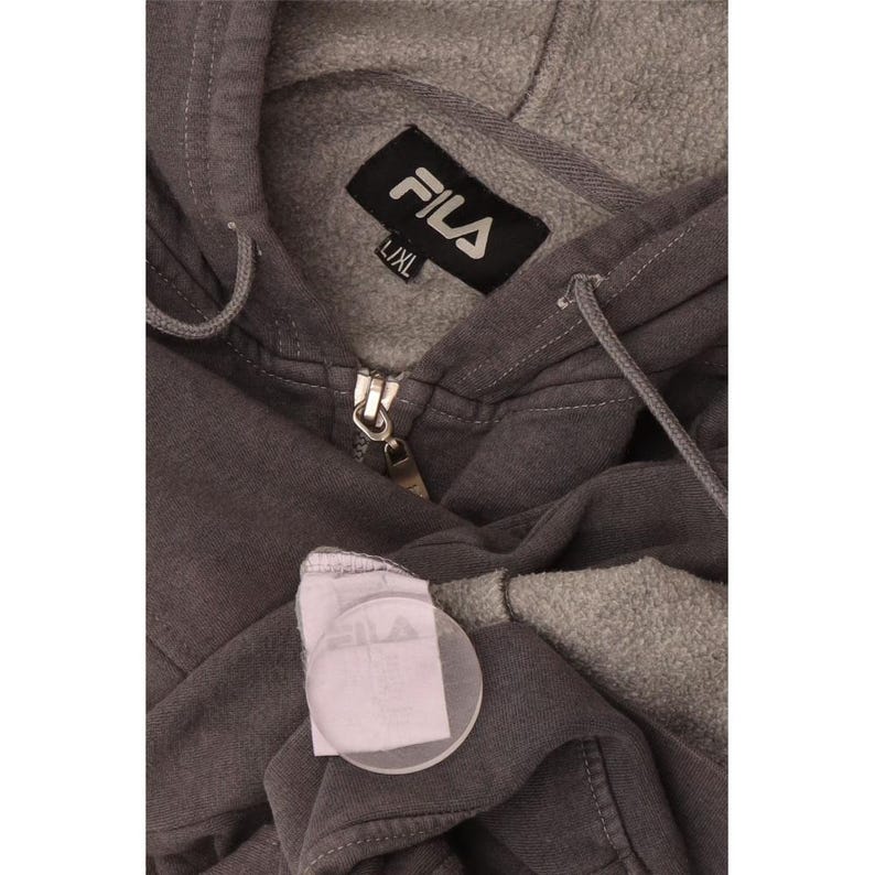 Sudadera con capucha y cremallera para mujer Fila, talla 16 (Reino Unido), gris, algodón imagen 5