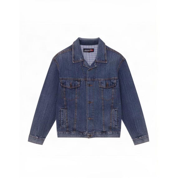 Vintage Mens Denim Jacket UK 38 Medium Blue