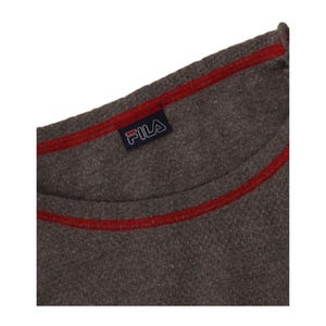 Top corto estampado de manga larga para mujer Fila, talla UK 16 (Grande), color gris. imagen 3