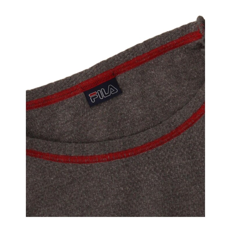 Top corto estampado de manga larga para mujer Fila, talla UK 16 (Grande), color gris. imagen 3