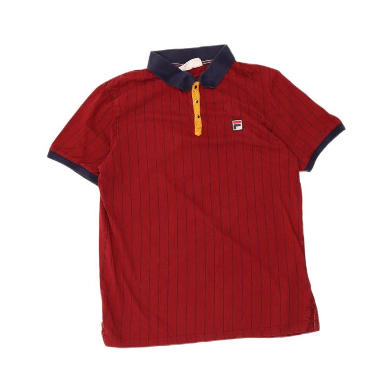 Polo Fila da uomo, taglia M, a righe bordeaux, in cotone. immagine 1