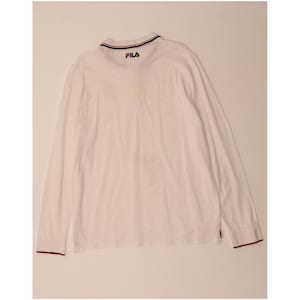 Fila mens long sleeve polo shirt XL white cotton image 2
