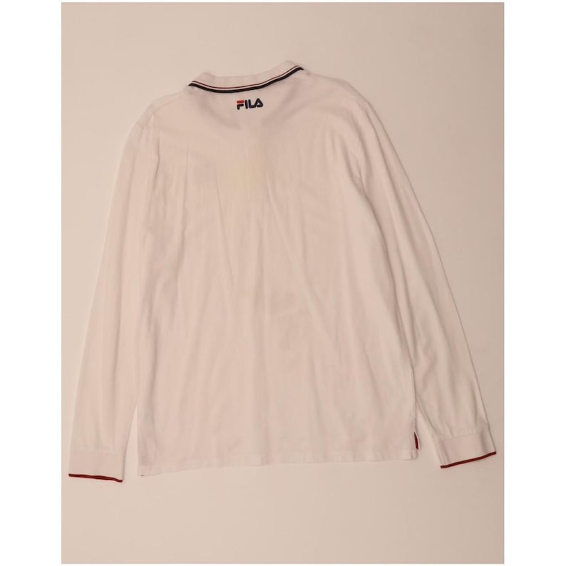Fila mens long sleeve polo shirt XL white cotton image 2