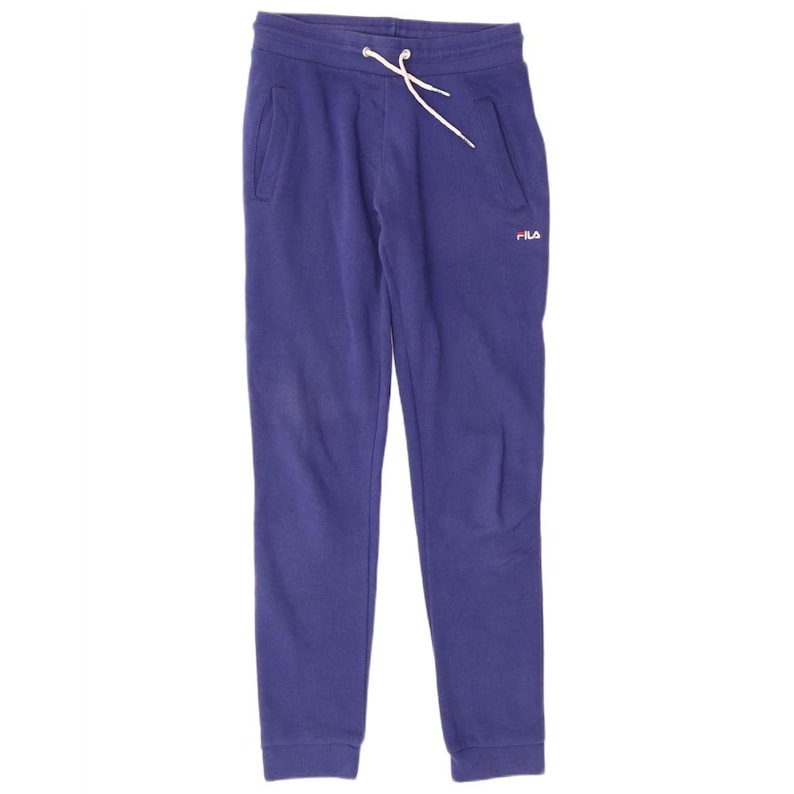 Fila womens tracksuit trousers joggers UK 10 small blue cotton image 1