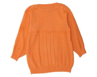 Suéter vintage de cuello barco para mujer, talla 16 del Reino Unido, naranja
