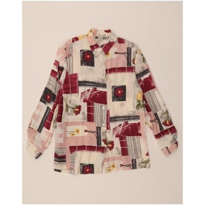 Vintage womens longline shirt EU 38 medium multicoloured patchwork