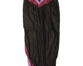 VINTAGE Mens Tracksuit Trousers Joggers Large  Black Colourblock