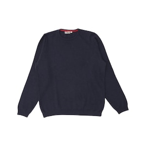Fila Mens Crew Neck Jumper Sweater Small Navy Blue Cotton image 1