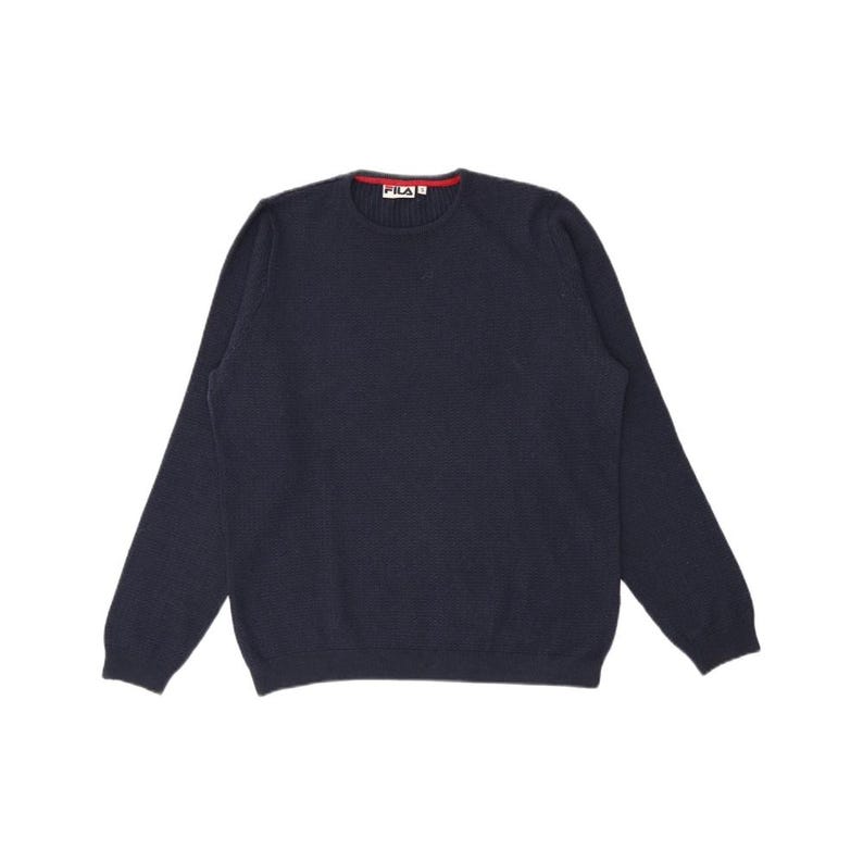 Fila Mens Crew Neck Jumper Sweater Small Navy Blue Cotton image 1