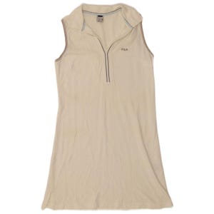 Vestido polo sin mangas para mujer Fila, talla UK 14 (Grande), color blanco, algodón. imagen 1