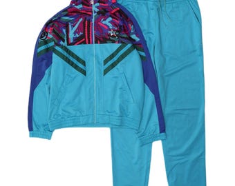 Fila Mens Full Tracksuit Medium  Blue Colourblock Polyester