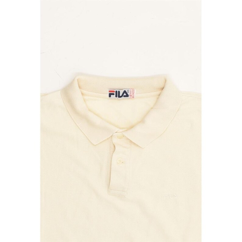 Fila mens polo shirt IT 54 large off white cotton image 4