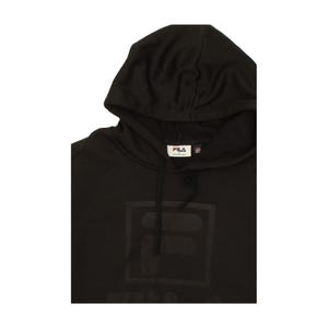 Sudadera con capucha y gráfico de Fila para hombre, talla pequeña, de poliéster negro imagen 3
