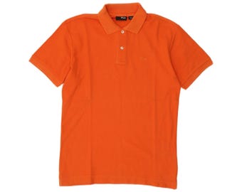 Fila Mens Polo Shirt Small Orange Cotton