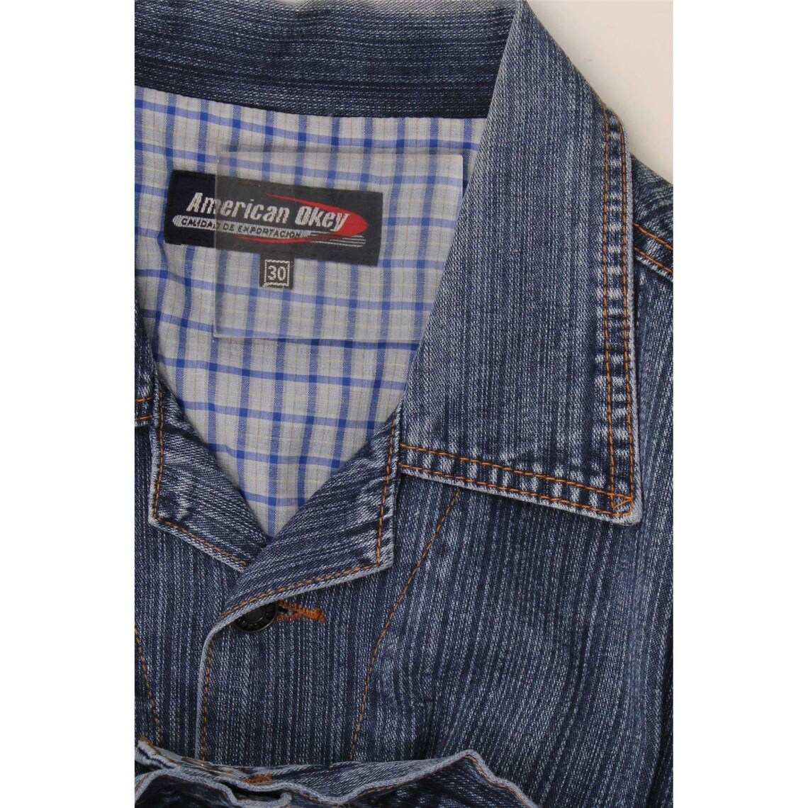 Vintage Mens Denim Jacket UK 38 Medium Blue, foto 3 di 3