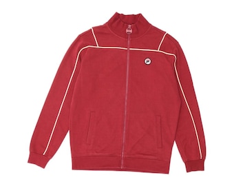Fila Mens Tracksuit Top Jacket Small Red Cotton