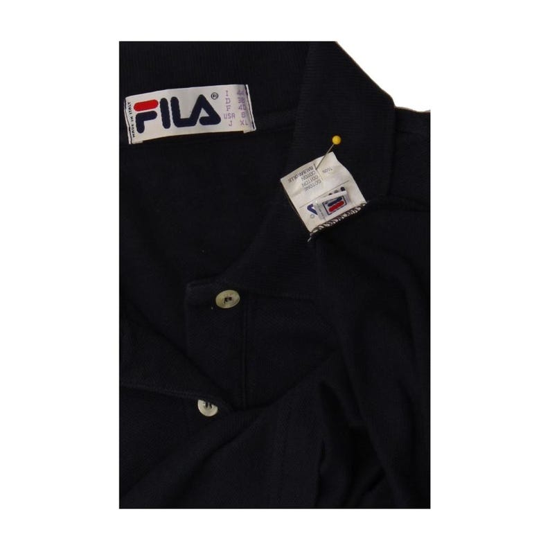 Fila womens sleeveless polo shirt IT 44 medium navy blue cotton image 3