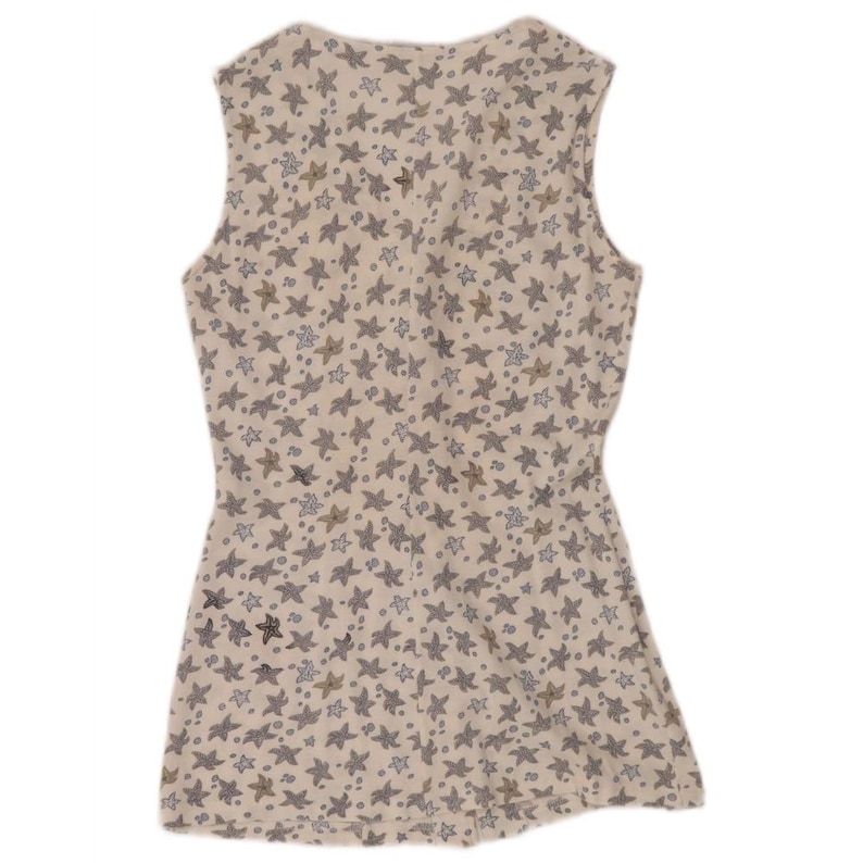 Vestido camisero sin mangas para mujer Fila IT 44, algodón floral blanco medio imagen 2