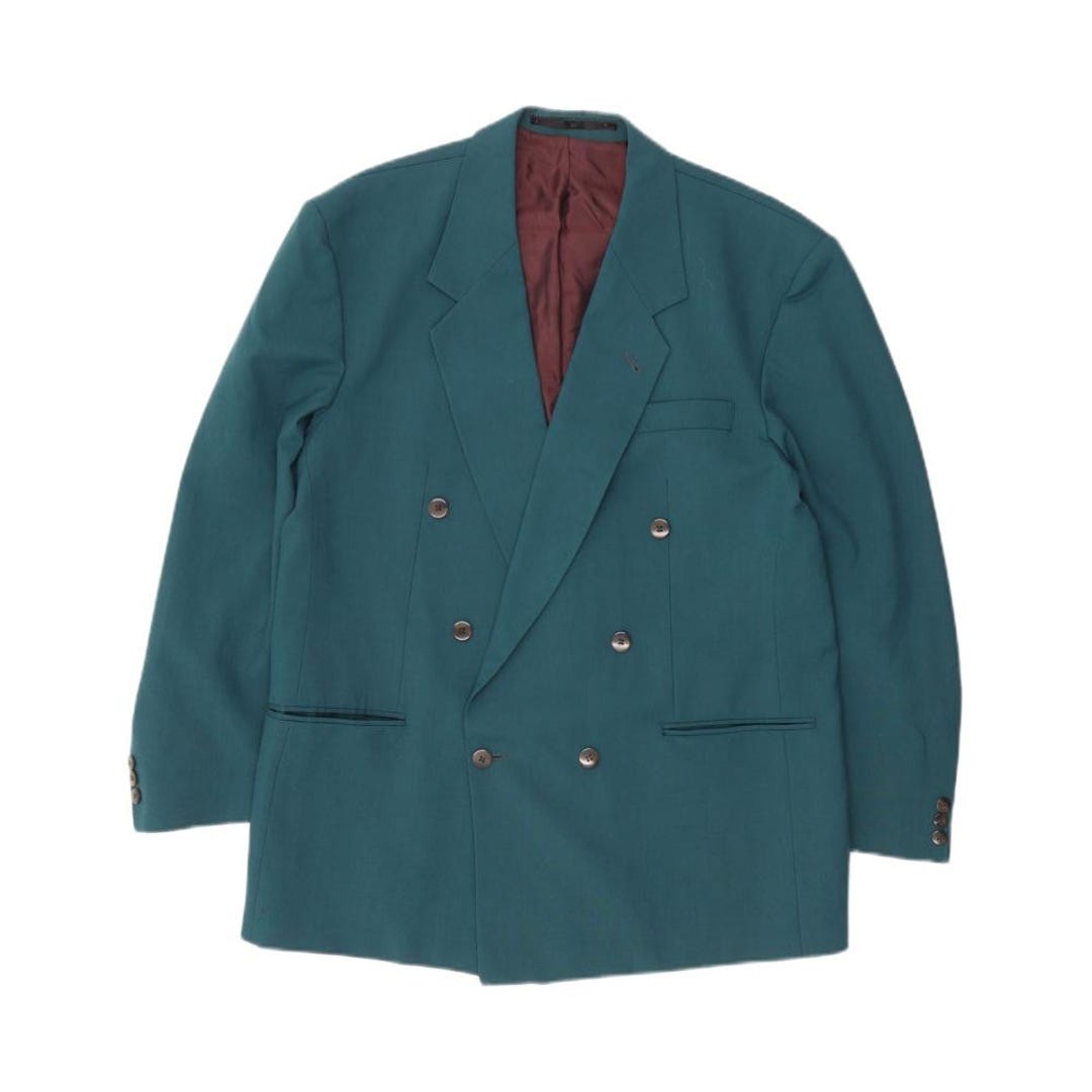 VIP Mens Double Breasted Blazer Jacket IT 52 XL Green Wool - Etsy