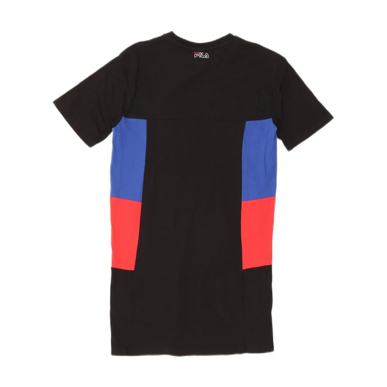 Vestido estilo camiseta con estampado gráfico para mujer de Fila, talla 6 (Reino Unido) XS, algodón con bloques de color negro imagen 4