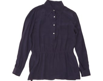 Sudadera vintage para mujer con estampado gráfico, talla UK 14 (mediana), azul marino.
