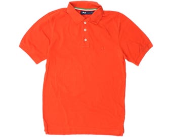 Fila mens polo shirt small orange cotton