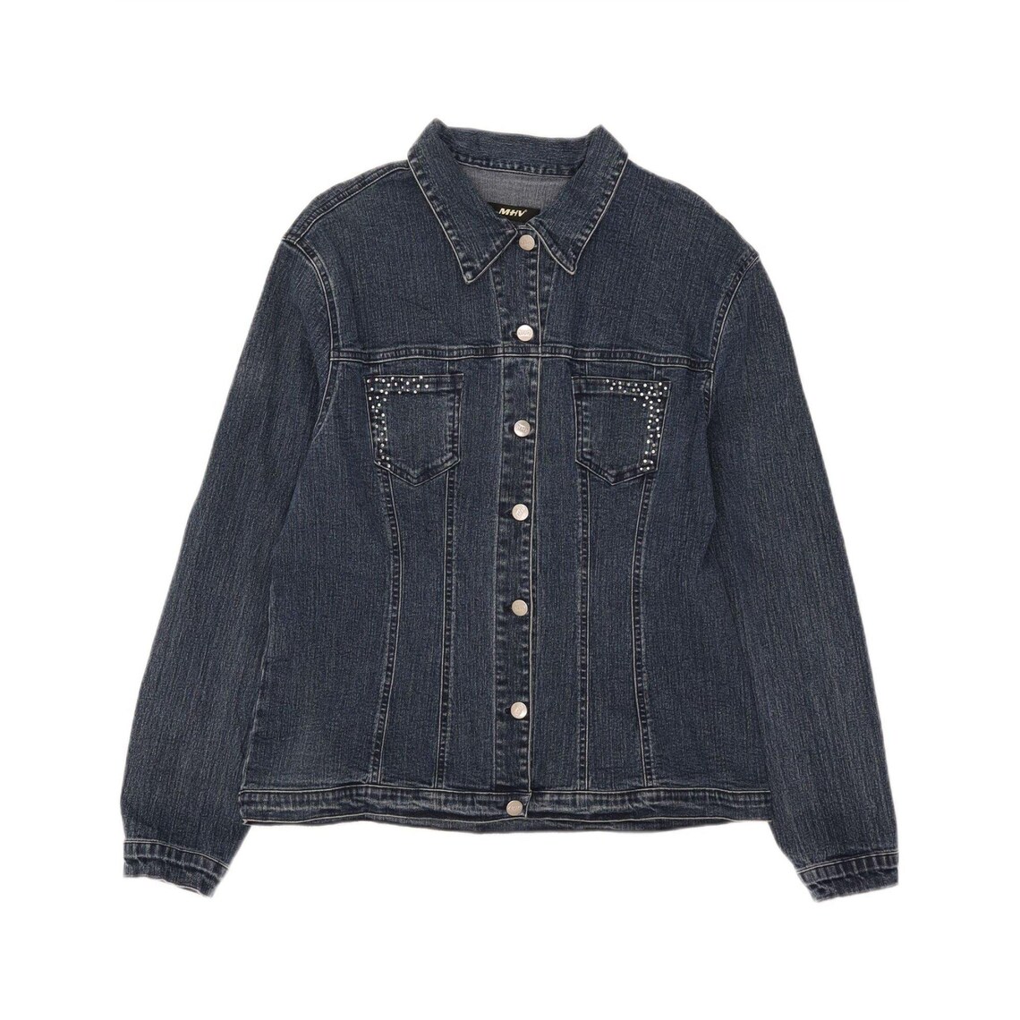 Vintage Womens Denim Jacket UK 14 Medium Blue, foto 1 di 3