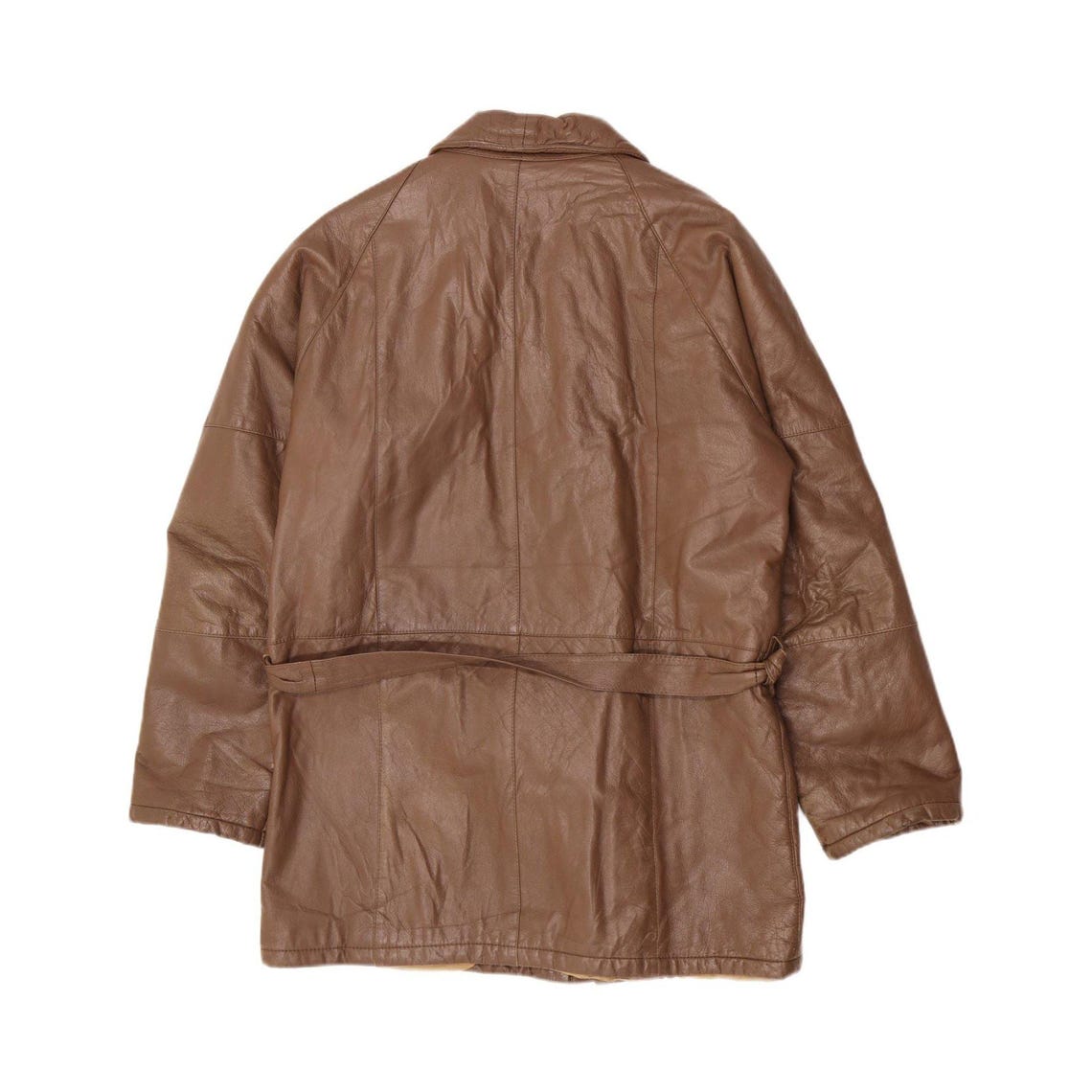 Vintage Mens Classic Fit Leather Jacket UK 40 Large Brown, foto 2 di 5