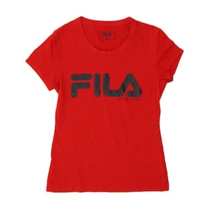 Fila womens graphic t-shirt top UK 12 medium red cotton image 1