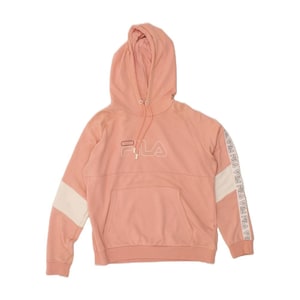 Fila womens graphic hoodie jumper UK 16 large pink colourblock cotton image 1