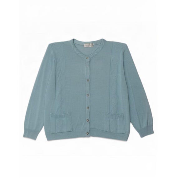 Vintage Womens Oversized Cardigan Sweater UK 18 XL Blue
