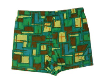 Fila Herren Sport Shorts große grüne Patchwork Baumwolle