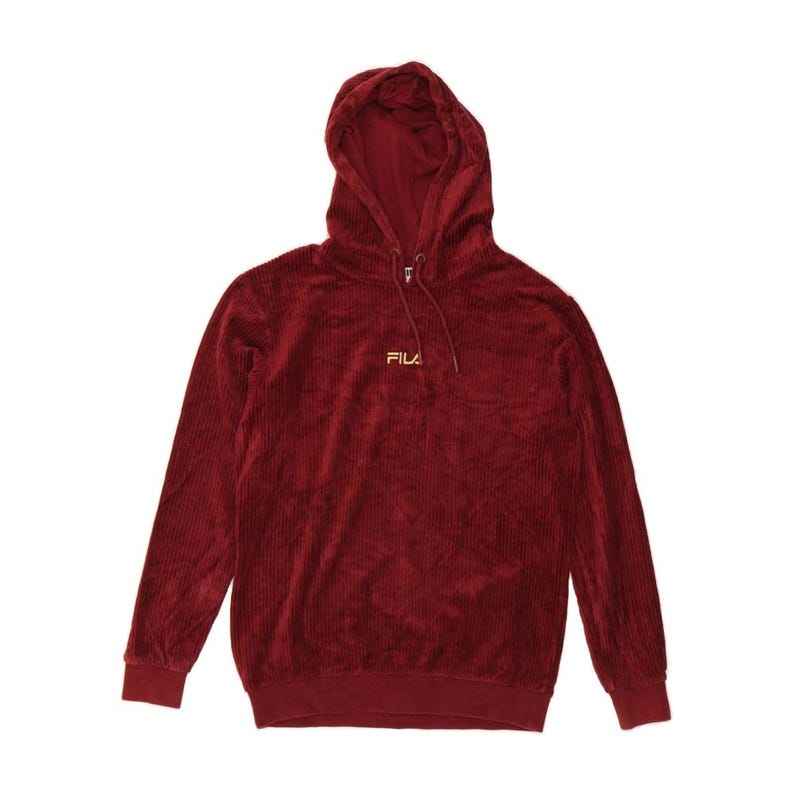 Sudadera con capucha Fila para hombre, talla XS, color burdeos y viscosa imagen 1