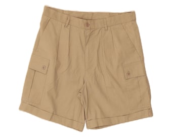 Vintage mens pegged cargo shorts IT 52 XL W34  beige cotton