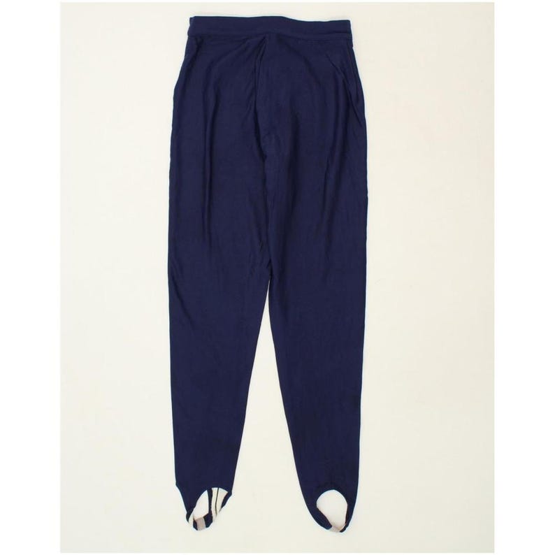 Pantalones casuales con estribos para mujer Fila IT 42 medianos W28 L30 algodón azul marino imagen 2