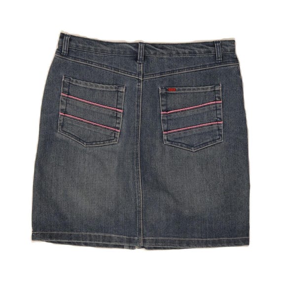 VINTAGE Womens Denim Skirt UK 14 Large W32 Blue Cotton