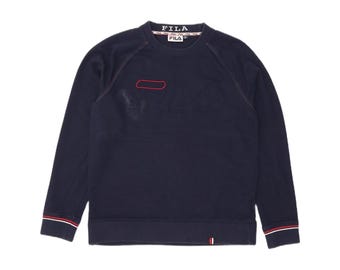 Fila grafische herensweatertrui medium marineblauw katoen